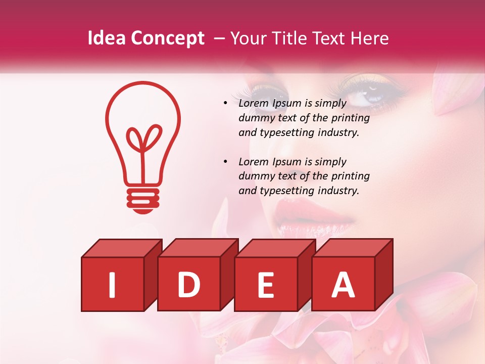 A Beautiful Woman With Flowers In Her Hair PowerPoint Template