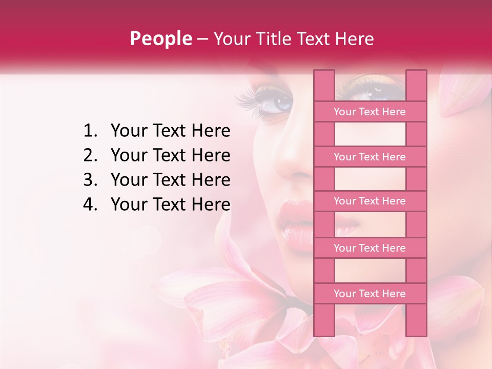 A Beautiful Woman With Flowers In Her Hair PowerPoint Template
