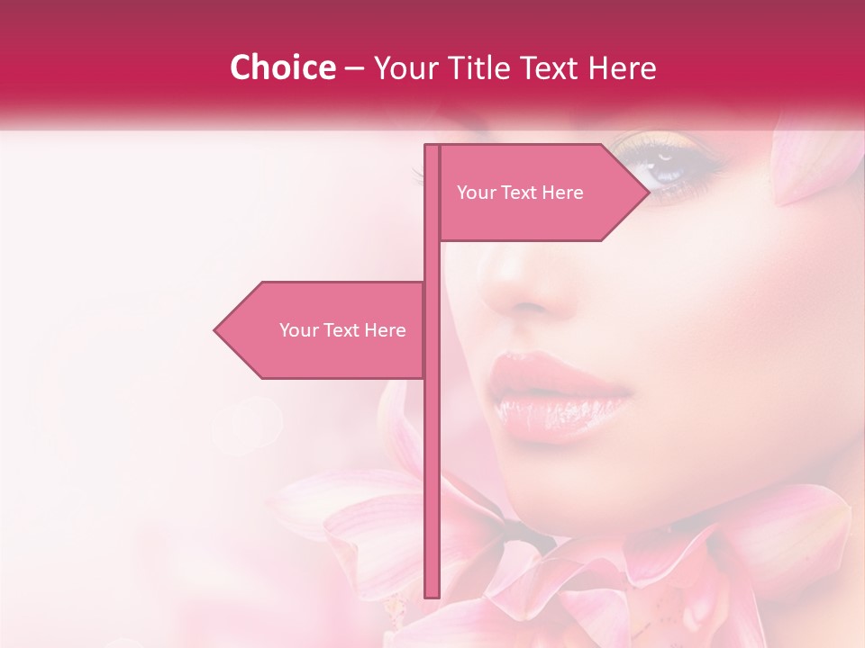 A Beautiful Woman With Flowers In Her Hair PowerPoint Template