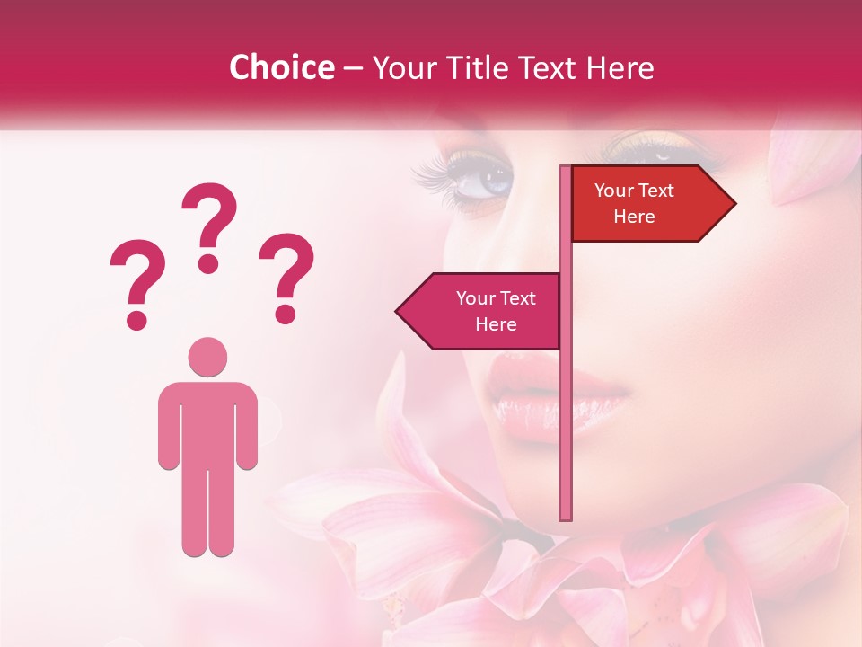 A Beautiful Woman With Flowers In Her Hair PowerPoint Template