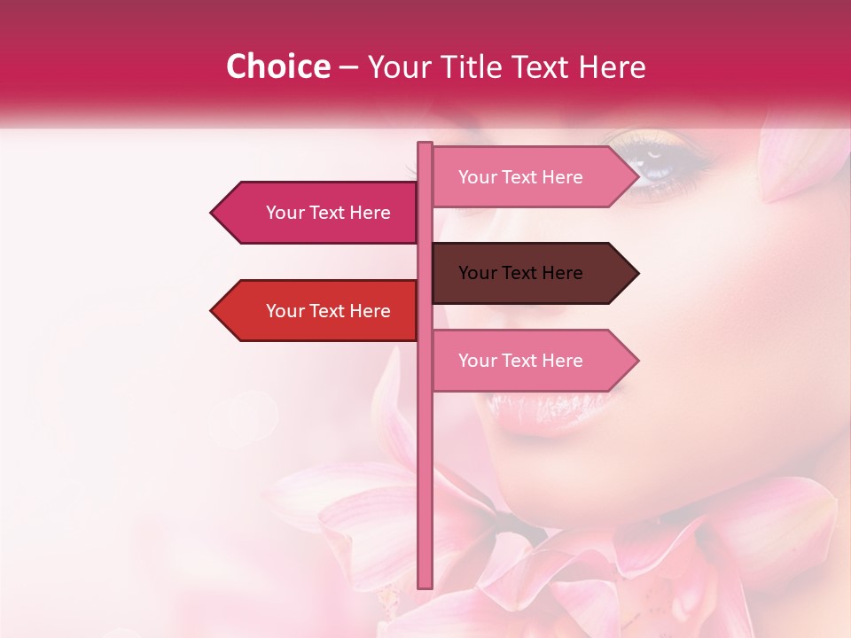 A Beautiful Woman With Flowers In Her Hair PowerPoint Template