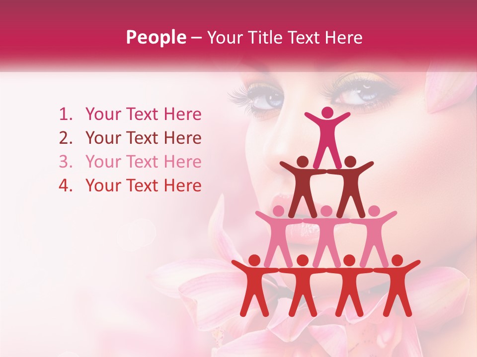 A Beautiful Woman With Flowers In Her Hair PowerPoint Template