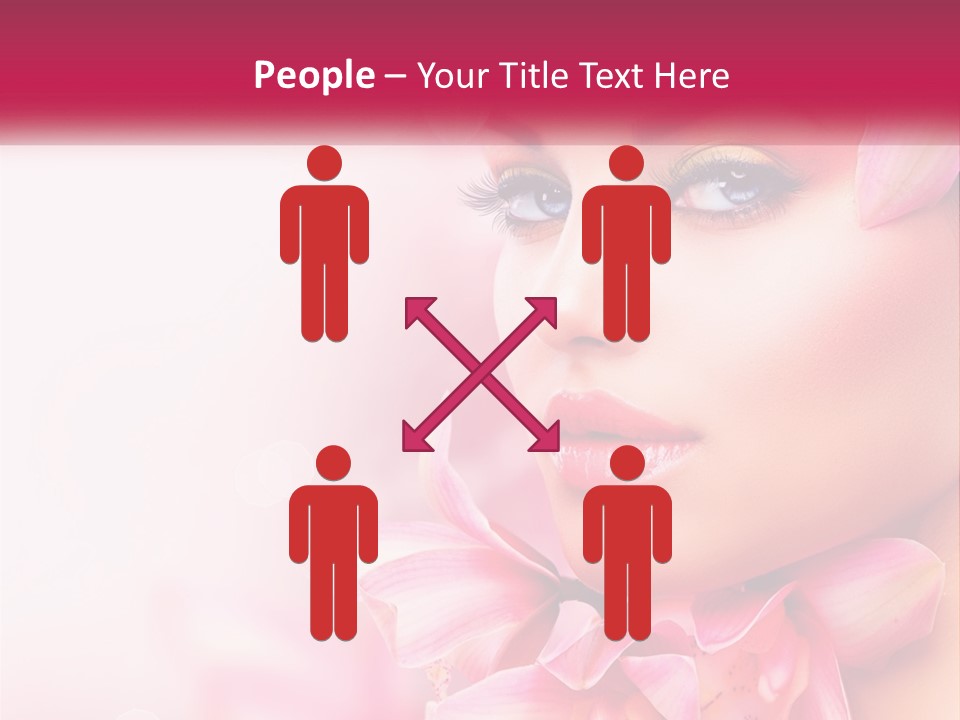 A Beautiful Woman With Flowers In Her Hair PowerPoint Template