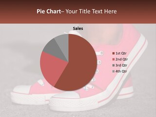 A Person's Feet In Pink Sneakers With White Laces PowerPoint Template