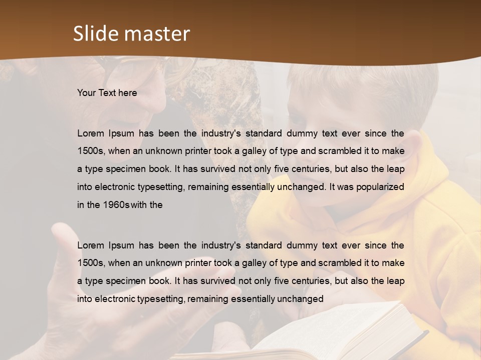 An Old Man Reading A Book To A Young Boy PowerPoint Template