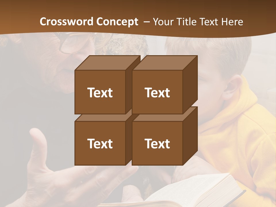 An Old Man Reading A Book To A Young Boy PowerPoint Template