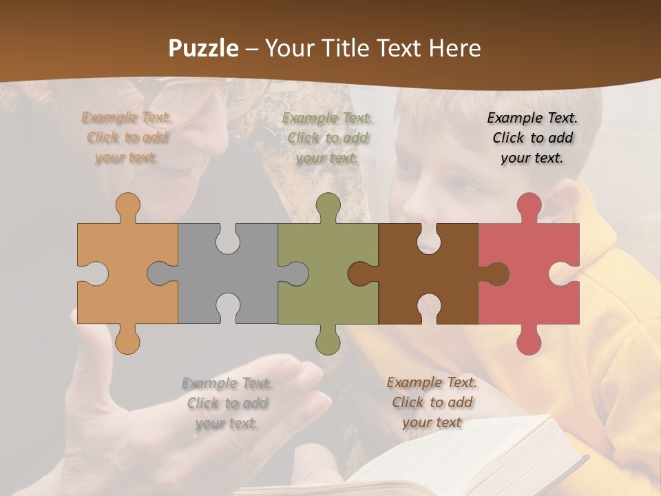 An Old Man Reading A Book To A Young Boy PowerPoint Template