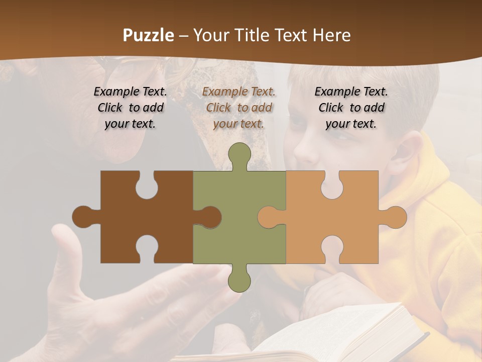 An Old Man Reading A Book To A Young Boy PowerPoint Template