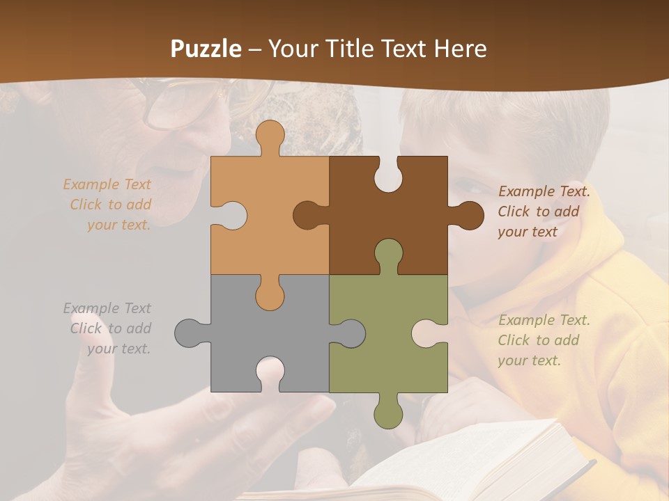 An Old Man Reading A Book To A Young Boy PowerPoint Template