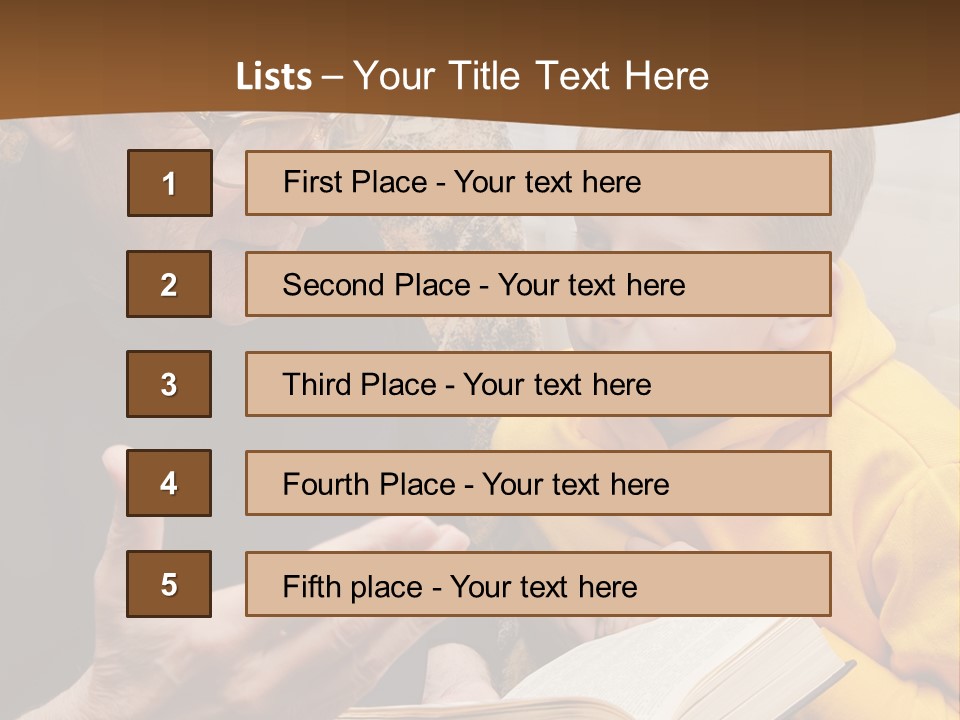 An Old Man Reading A Book To A Young Boy PowerPoint Template