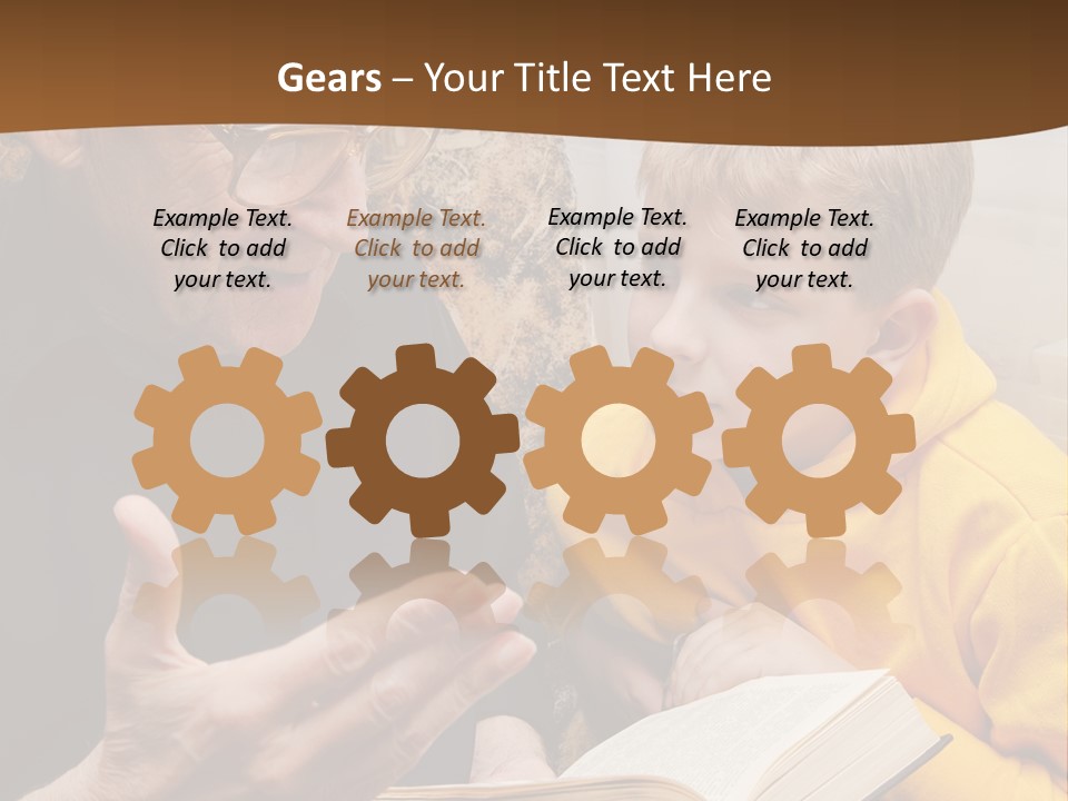 An Old Man Reading A Book To A Young Boy PowerPoint Template