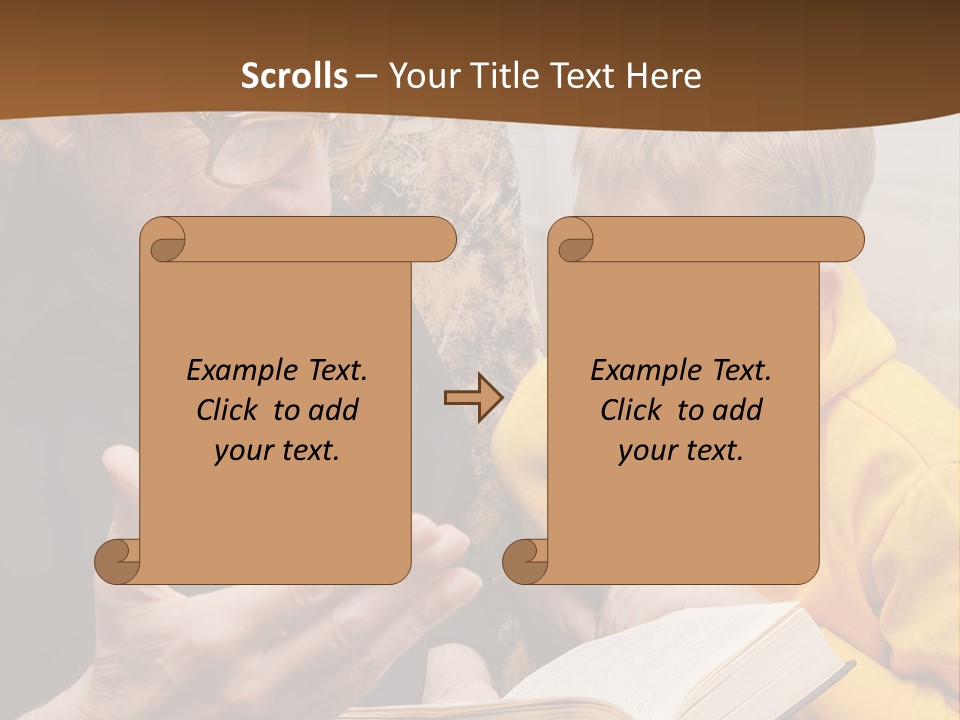 An Old Man Reading A Book To A Young Boy PowerPoint Template
