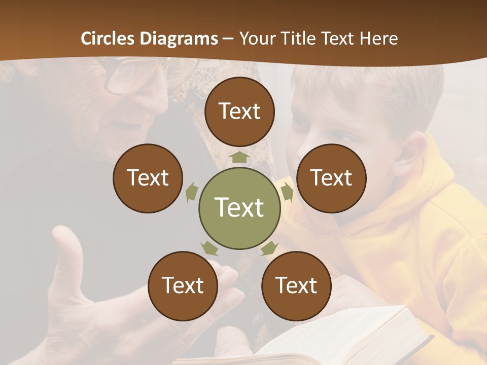 An Old Man Reading A Book To A Young Boy PowerPoint Template