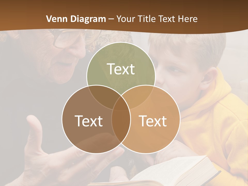 An Old Man Reading A Book To A Young Boy PowerPoint Template