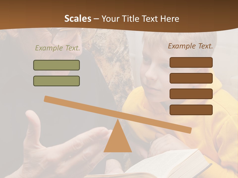 An Old Man Reading A Book To A Young Boy PowerPoint Template