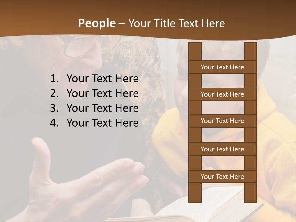 An Old Man Reading A Book To A Young Boy PowerPoint Template