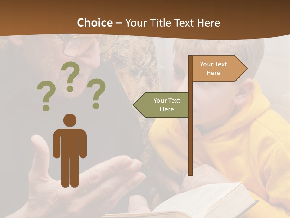 An Old Man Reading A Book To A Young Boy PowerPoint Template