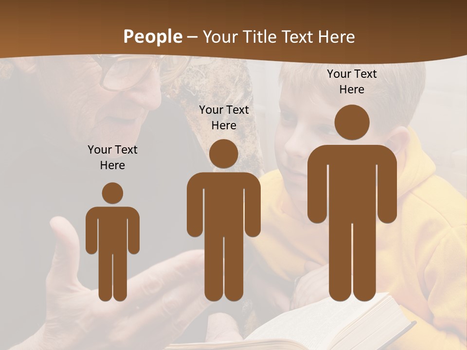 An Old Man Reading A Book To A Young Boy PowerPoint Template