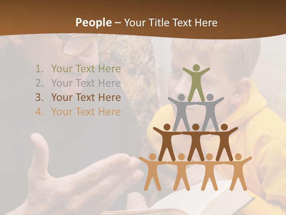 An Old Man Reading A Book To A Young Boy PowerPoint Template