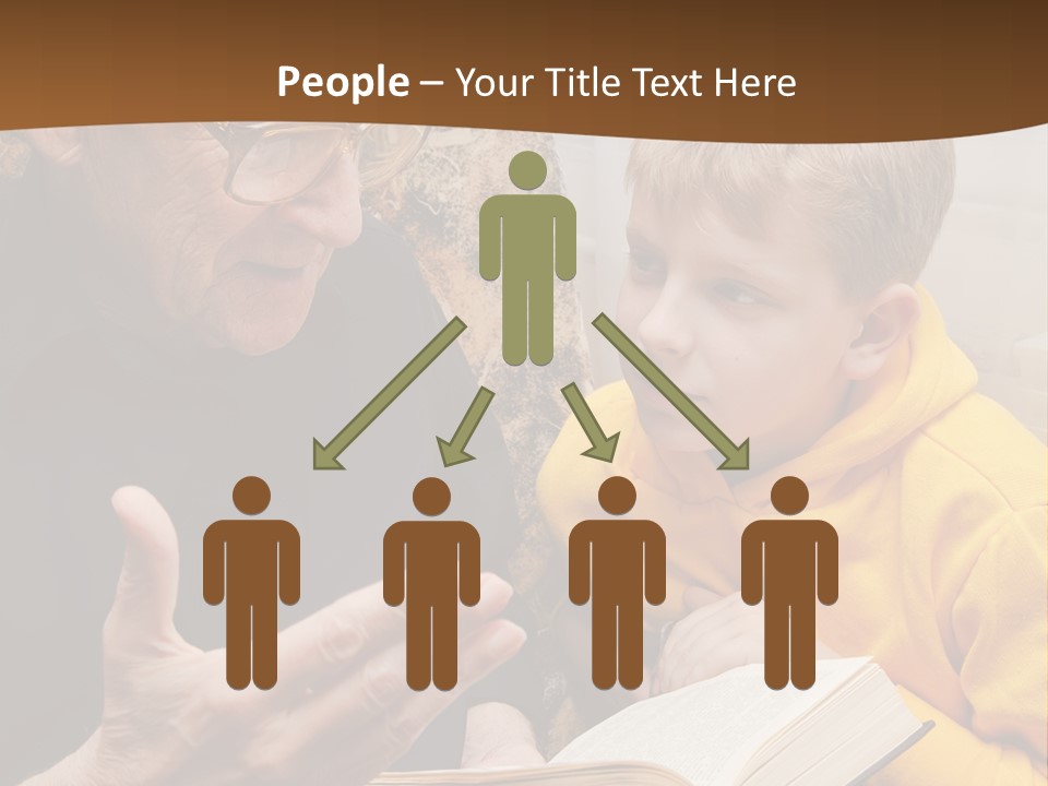 An Old Man Reading A Book To A Young Boy PowerPoint Template