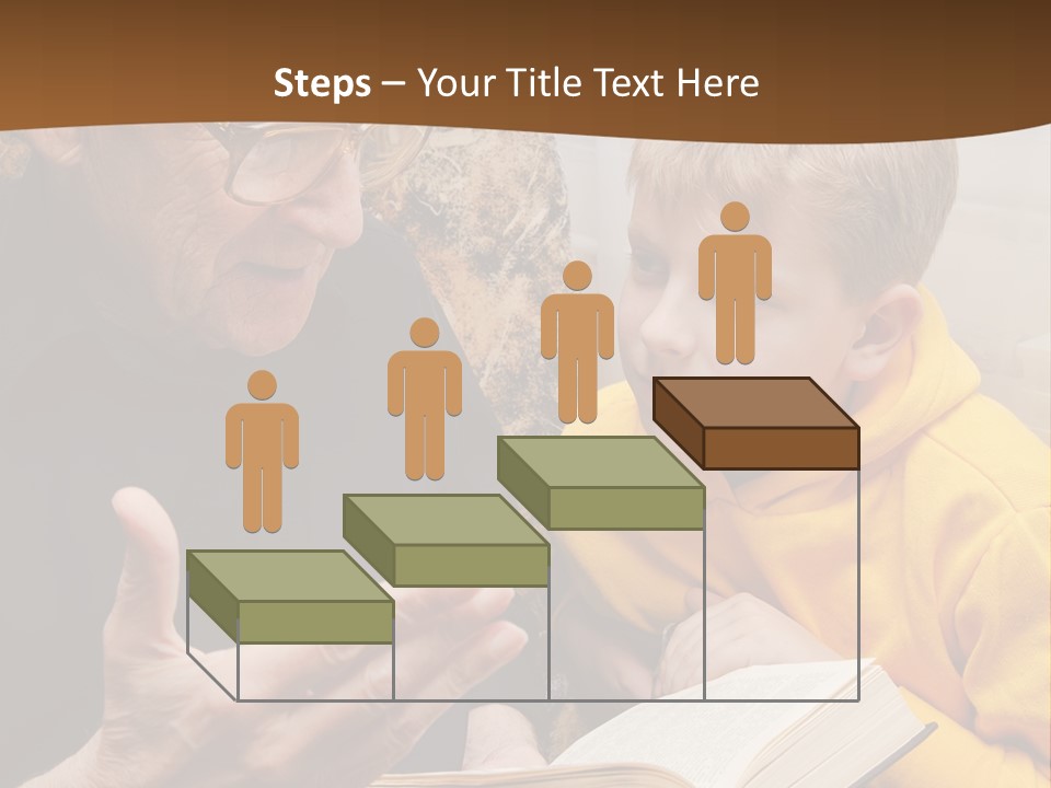 An Old Man Reading A Book To A Young Boy PowerPoint Template