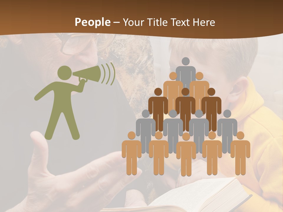 An Old Man Reading A Book To A Young Boy PowerPoint Template