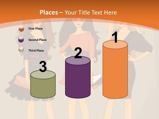 Three Women In Dresses Standing Next To Each Other PowerPoint Template