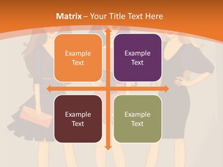 Three Women In Dresses Standing Next To Each Other PowerPoint Template