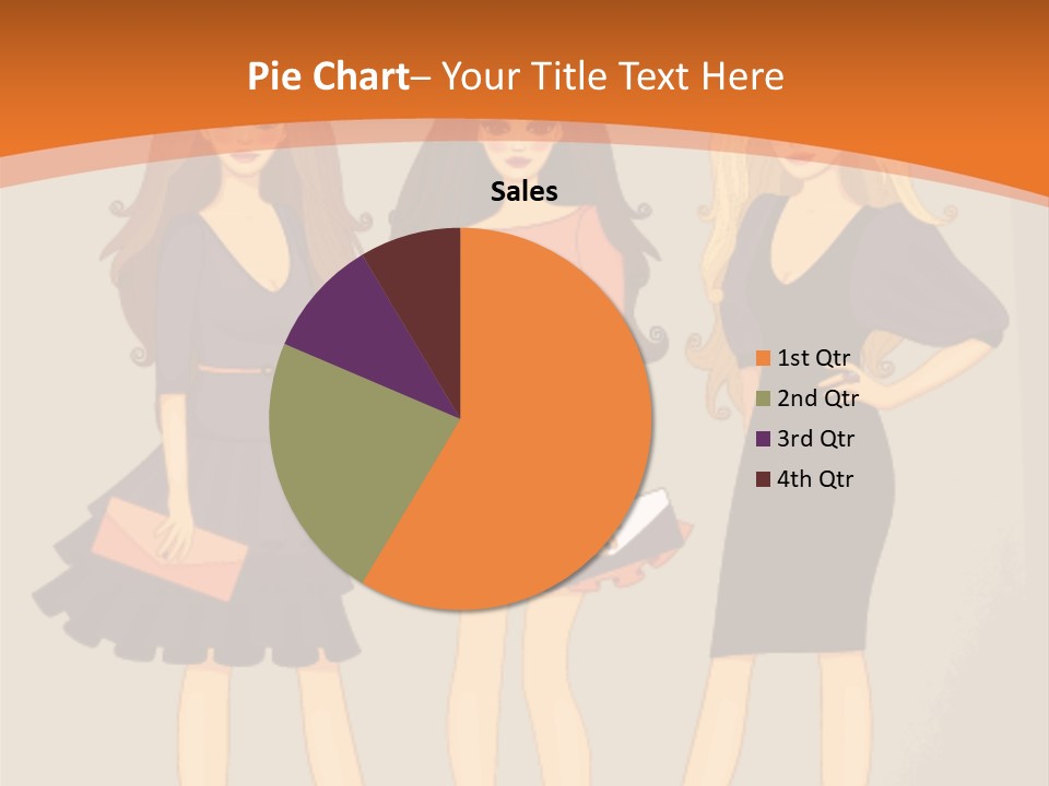 Three Women In Dresses Standing Next To Each Other PowerPoint Template