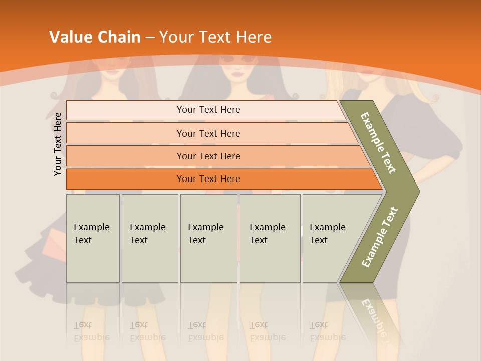 Three Women In Dresses Standing Next To Each Other PowerPoint Template