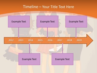 Three Women In Dresses Standing Next To Each Other PowerPoint Template