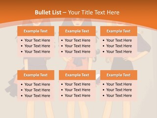 Three Women In Dresses Standing Next To Each Other PowerPoint Template