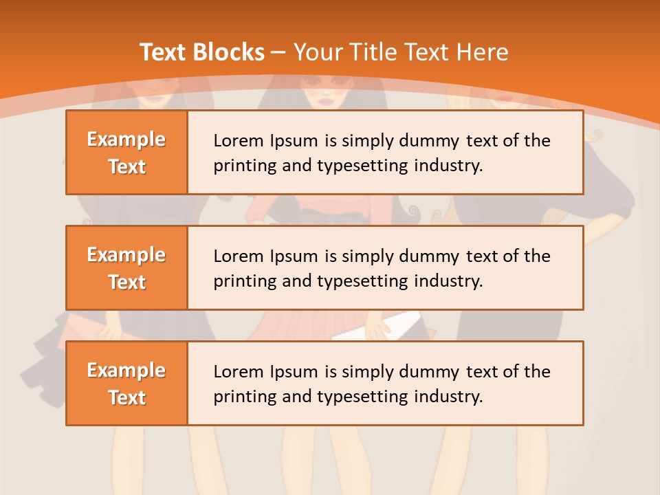 Three Women In Dresses Standing Next To Each Other PowerPoint Template