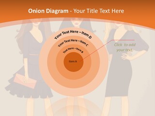 Three Women In Dresses Standing Next To Each Other PowerPoint Template