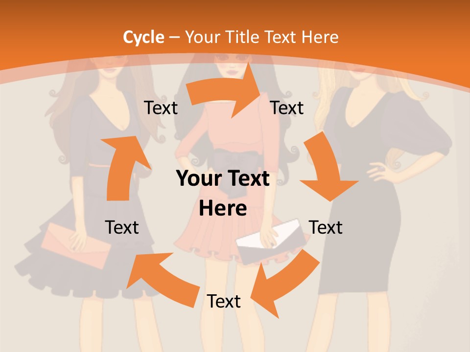 Three Women In Dresses Standing Next To Each Other PowerPoint Template