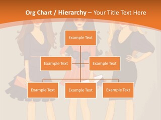 Three Women In Dresses Standing Next To Each Other PowerPoint Template