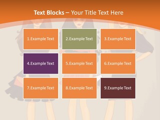 Three Women In Dresses Standing Next To Each Other PowerPoint Template