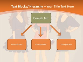 Three Women In Dresses Standing Next To Each Other PowerPoint Template