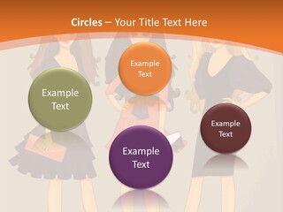 Three Women In Dresses Standing Next To Each Other PowerPoint Template