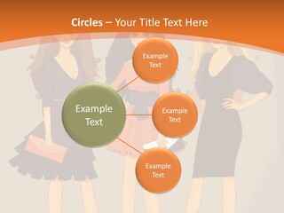 Three Women In Dresses Standing Next To Each Other PowerPoint Template