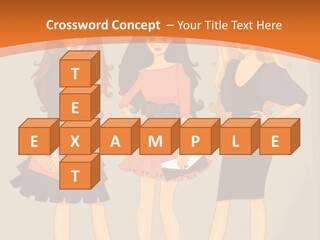 Three Women In Dresses Standing Next To Each Other PowerPoint Template