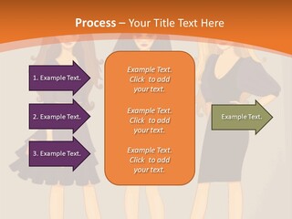 Three Women In Dresses Standing Next To Each Other PowerPoint Template