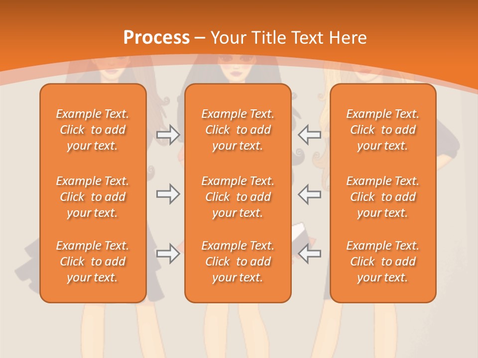 Three Women In Dresses Standing Next To Each Other PowerPoint Template
