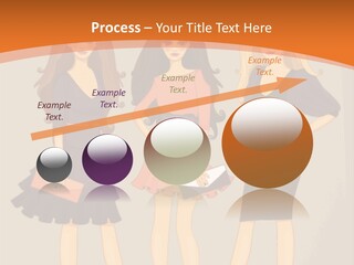 Three Women In Dresses Standing Next To Each Other PowerPoint Template