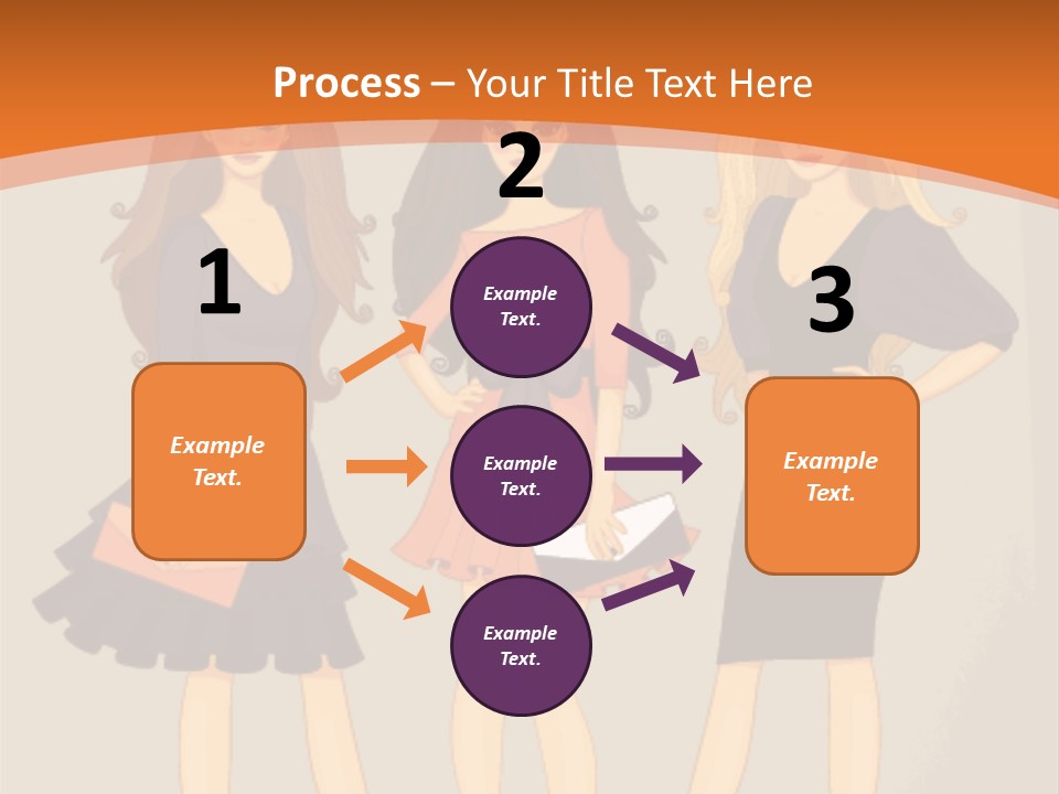 Three Women In Dresses Standing Next To Each Other PowerPoint Template