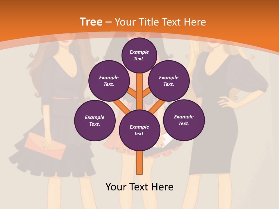 Three Women In Dresses Standing Next To Each Other PowerPoint Template