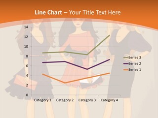 Three Women In Dresses Standing Next To Each Other PowerPoint Template