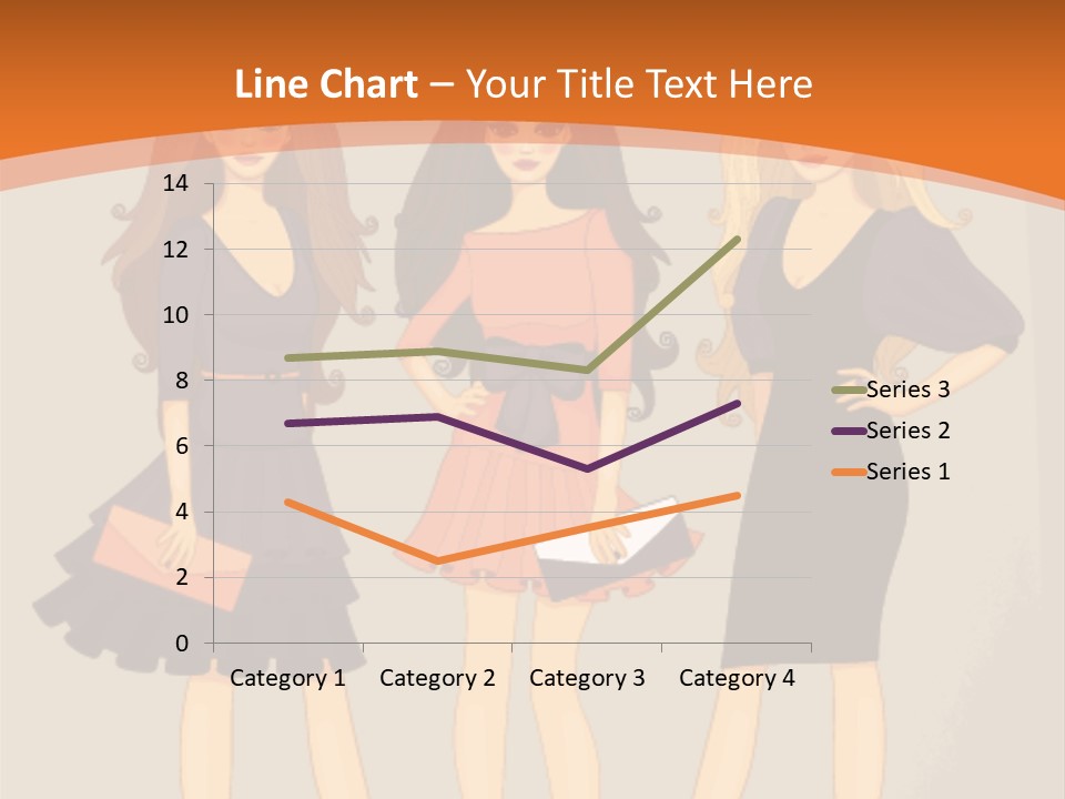 Three Women In Dresses Standing Next To Each Other PowerPoint Template