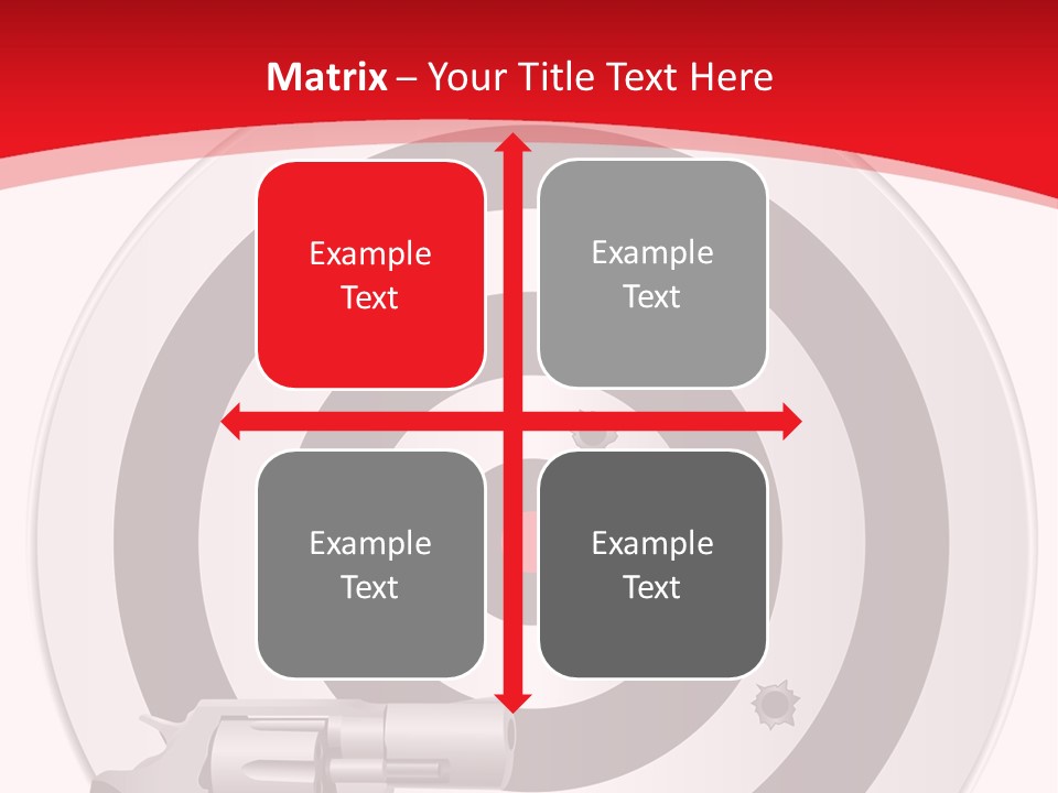 A Gun And A Target On A Red And White Background PowerPoint Template