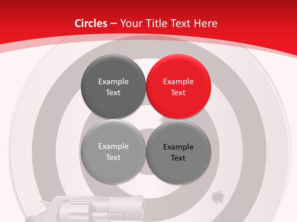 A Gun And A Target On A Red And White Background PowerPoint Template